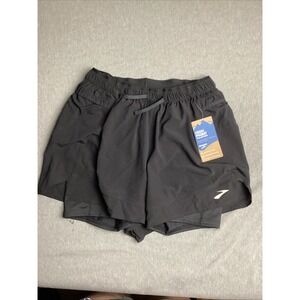 Size XS- Brooks Women's High Point 3" 2-in-1 Shorts, Blackberry